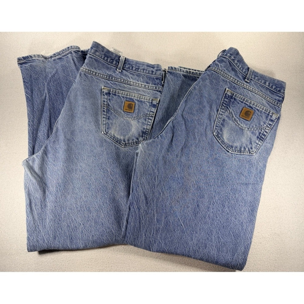 Mens Carhartt Denim Jeans Lot of 2 40x33 Loose Fit B113 DST